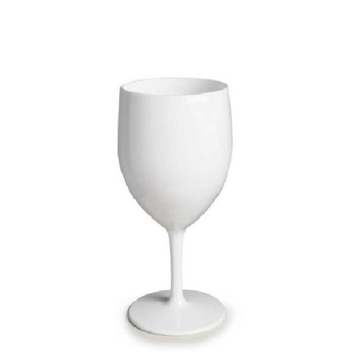 Weißes Kunststoff-Weinglas Basic mit Druckoption